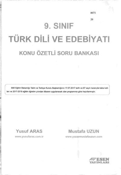 TÜRK DİLİ VE EDEBİYATI KONU ÖZETLİ SORU BANKASI Zeta Fotokopi