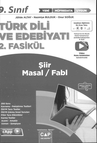 TÜRK DİLİ VE EDEBİYATI 2. FASİKÜL ŞİİR MASAL/FABL Zeta Fotokopi