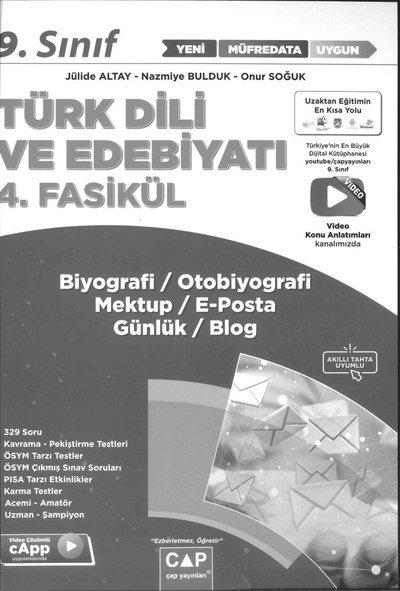 TÜRK DİLİ VE EDEBİYATI 4. FASİKÜL BİYOGRAFİ MEKTUP GÜNLÜK Zeta Fotokopi