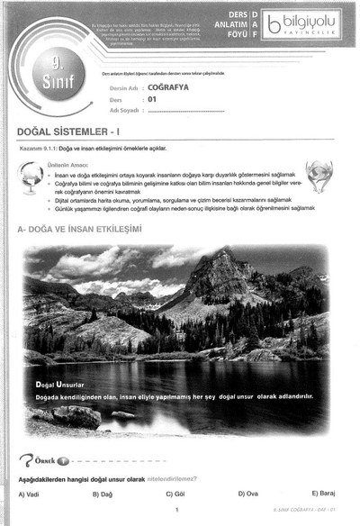 DERS ANLATIM FÖYÜ COĞRAFYA KONU ANLATIM Zeta Fotokopi