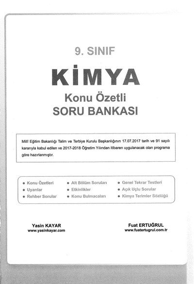 KİMYA KONU ÖZETLİ SORU BANKASI