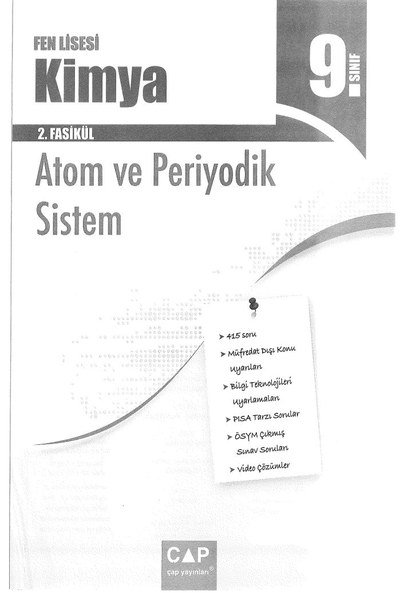 FEN LİSESİ 2. FASİKÜL ATOM VE PERİYODİK SİSTEM Zeta Fotokopi