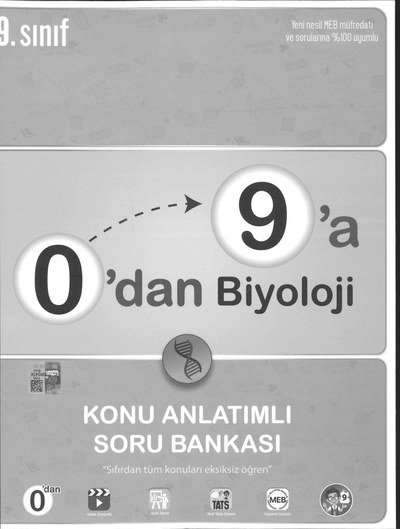 0'DAN 9'A BİYOLOJİ KONU ANLATIMLI SORU BANKASI Zeta Fotokopi