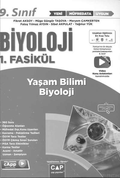 BİYOLOJİ 1. FASİKÜL YAŞAM BİLİMİ BİYOLOJİ