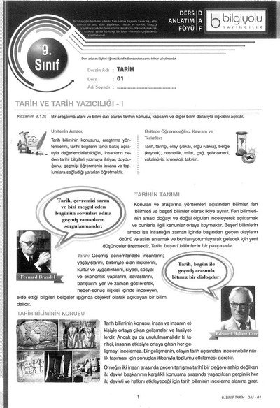DERS ANLATIM FÖYÜ TARİH Zeta Fotokopi