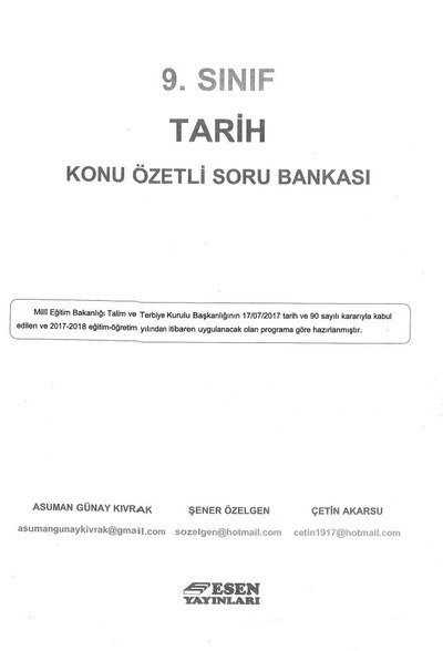 TARİH KONU ÖZETLİ SORU BANKASI Zeta Fotokopi