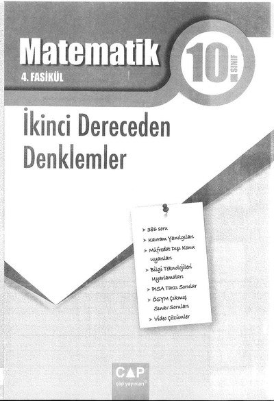 MATEMATİK 4. FASİKÜL İKİNCİ DERECEDEN DENKLEMLER Zeta Fotokopi