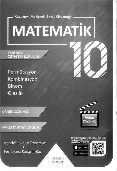 MATEMATİK PERMÜTASYON KOMBİNASYON BİNOM OLASILIK