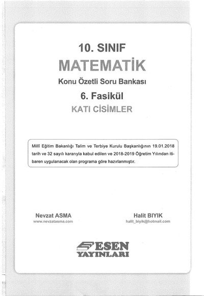 MATEMATİK KONU ÖZETLİ SORU BANKASI 6. FASİKÜL KATI CİSİMLER Zeta Fotokopi