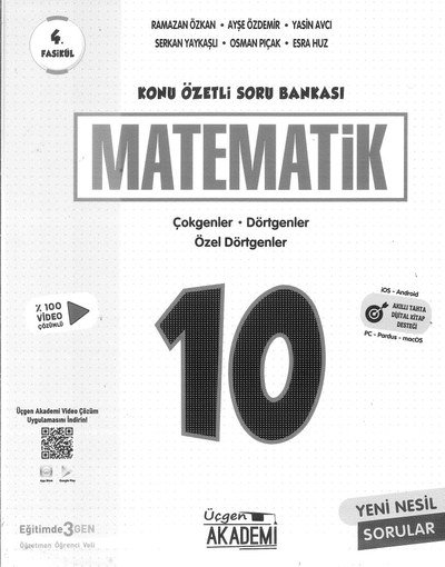 KONU ÖZETLİ SORU BANKASI MATEMATİK ÇOKGENLER DÖRTGENLER ÖZEL DÖRTGENLER Zeta Fotokopi