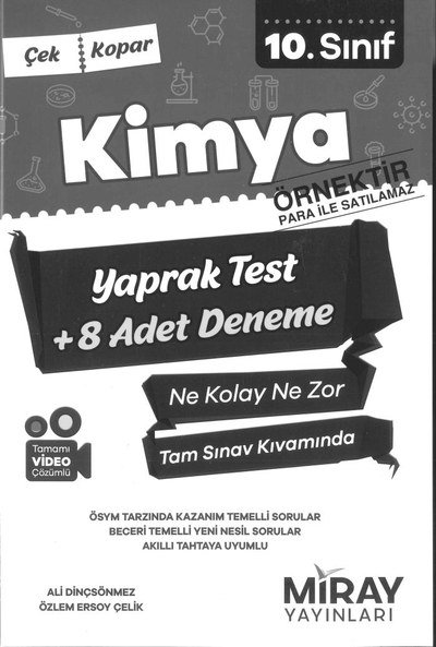 KİMYA YAPRAK TEST +8 ADET DENEME Zeta Fotokopi