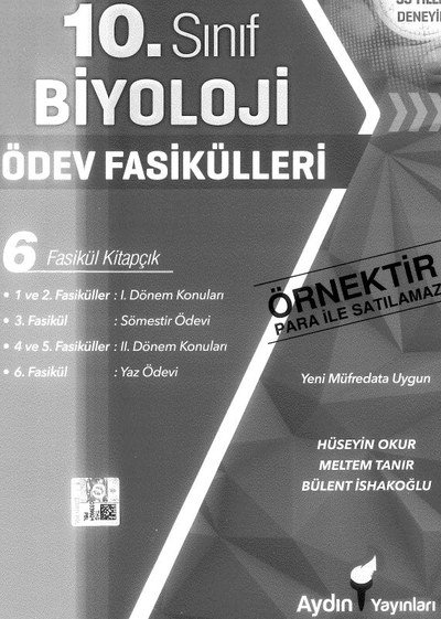BİYOLOJİ ÖDEV FASİKÜLLERİ 6 FASİKÜL KİTAPÇIK Zeta Fotokopi