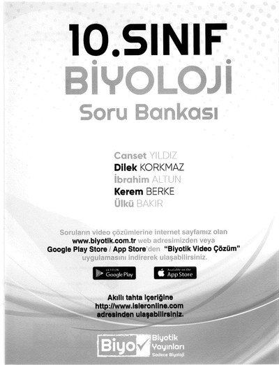 BİYOLOJİ SORU BANKASI Zeta Fotokopi
