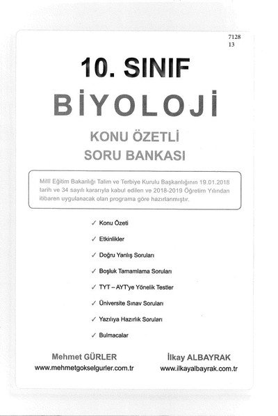 BİYOLOJİ KONU ÖZETLİ SORU BANKASI Zeta Fotokopi