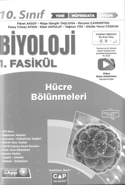 BİYOLOJİ 1. FASİKÜL HÜCRE BÖLÜNMELERİ Zeta Fotokopi