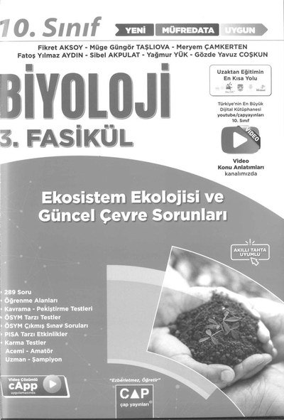 BİYOLOJİ 3. FASİKÜL EKOSİSTEM EKOLOJİSİ VE GÜNCEL ÇEVRE SORUNLARI Zeta Fotokopi