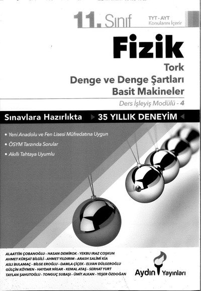 FİZİK TORK DENGE VE DENGE ŞARTLARI BASİT MAKİNELER Zeta Fotokopi