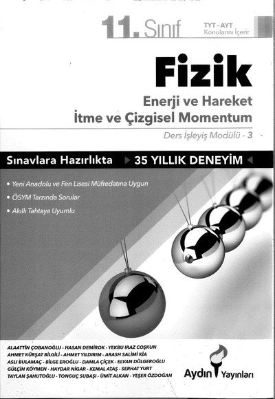 FİZİK ENERJİ VE HAREKET İTME VE ÇİZGİSEL MOMENTUM Zeta Fotokopi