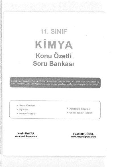KİMYA KONU ÖZETLİ SORU BANKASI Zeta Fotokopi