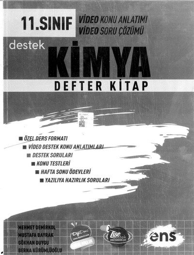 KİMYA DEFTER KİTAP KONU ANLATIMI SORU ÇÖZÜMÜ