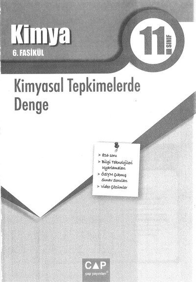 KİMYA 6. FASİKÜL KİMYASAL TEPKİMELERDE DENGE Zeta Fotokopi