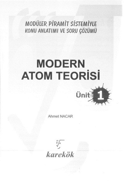 MODERN ATOM TEORİSİ ÜNİT 1 Zeta Fotokopi