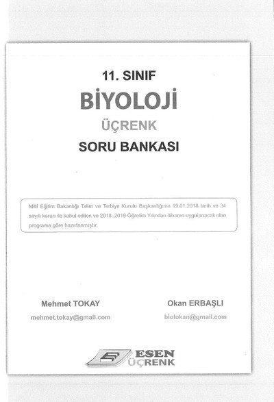 BİYOLOJİ ÜÇRENK SORU BANKASI Zeta Fotokopi