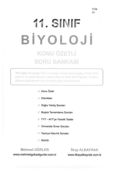 BİYOLOJİ KONU ÖZETLİ SORU BANKASI Zeta Fotokopi