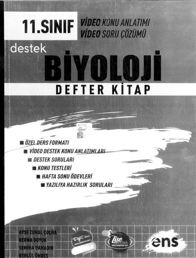 BİYOLOJİ DEFTER KİTAP Zeta Fotokopi