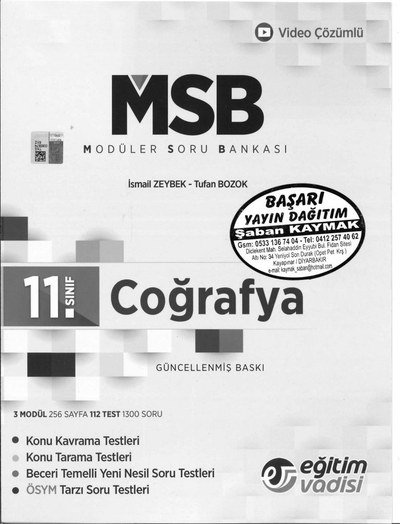 MODÜLER SORU BANKASI COĞRAFYA GÜNCELLENMİŞ BASKI
