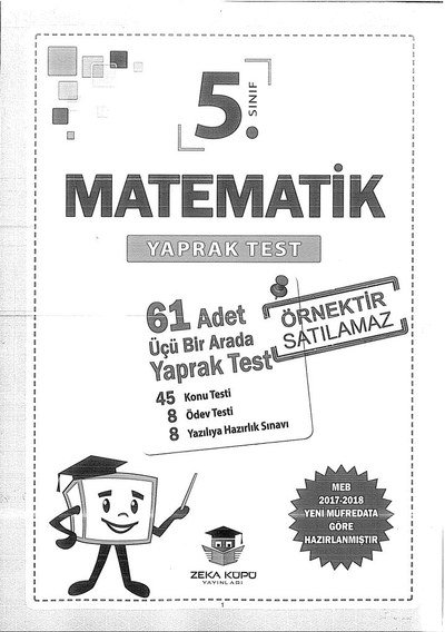 MATEMATİK YAPRAK TEST Zeta Fotokopi