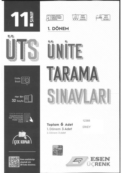 ÜNİTE TARAMA SINAVLARI 1. DÖNEM TOPLAM 6 ADET Zeta Fotokopi