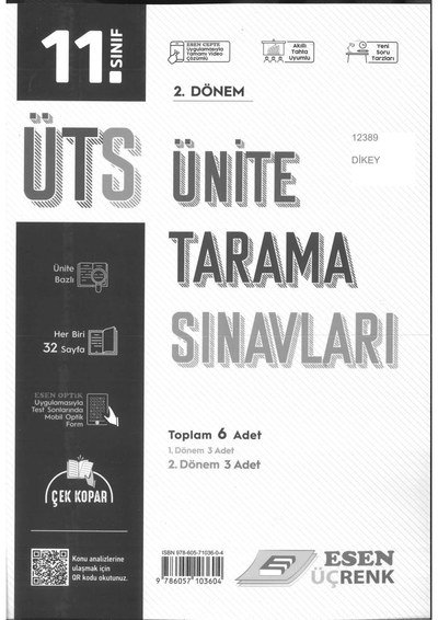 ÜNİTE TARAMA SINAVLARI 2. DÖNEM Zeta Fotokopi