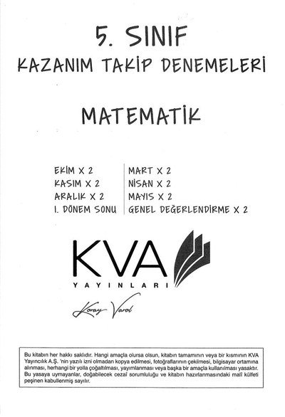 KAZANIM TAKİP DENEMELERİ MATEMATİK Zeta Fotokopi