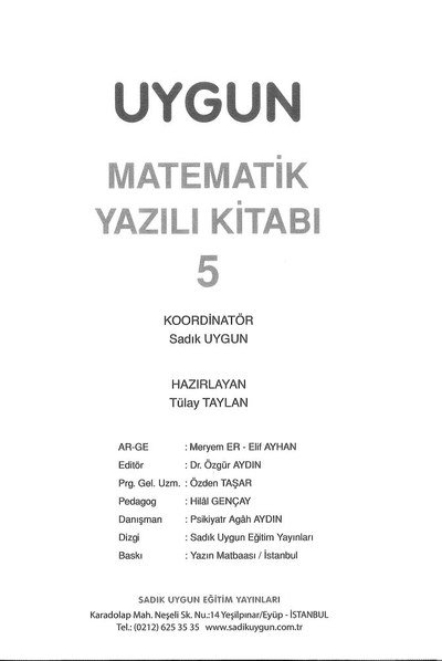 MATEMATİK YAZILI KİTABI Zeta Fotokopi