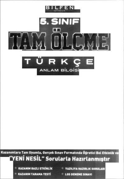TAM ÖLÇME TÜRKÇE ANLAM BİLGİSİ