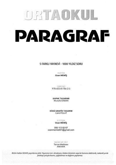 ORTAOKUL PARAGRAF Zeta Fotokopi