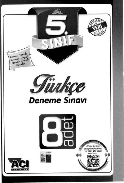 TÜRKÇE DENEME SINAVI 8 ADET Zeta Fotokopi