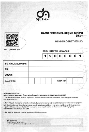 REHBER ÖĞRETMENLİĞİ 6*75 DENEME ÇÖZÜMLÜ Zeta Fotokopi