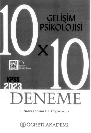 GELİŞİM PSİKOLOJİSİ 10*10 DENEME ÇÖZÜMLÜ Zeta Fotokopi