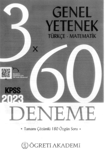 TÜRKÇE-MATEMATİK 3*60 DENEME ÇÖZÜMLÜ Zeta Fotokopi