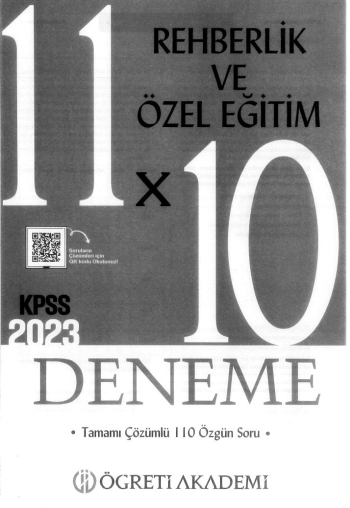 REHBERLİK VE ÖZEL EĞİTİM 11*10 DENEME ÇÖZÜMLÜ Zeta Fotokopi