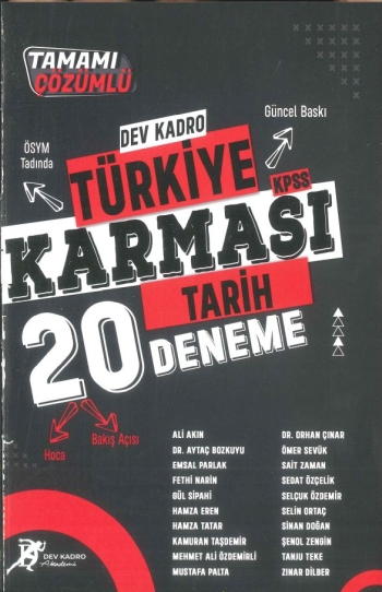 DEV KADRO TÜRKİYE KARMASI TARİH ÇÖZÜMLÜ 20 DENEME Zeta Fotokopi