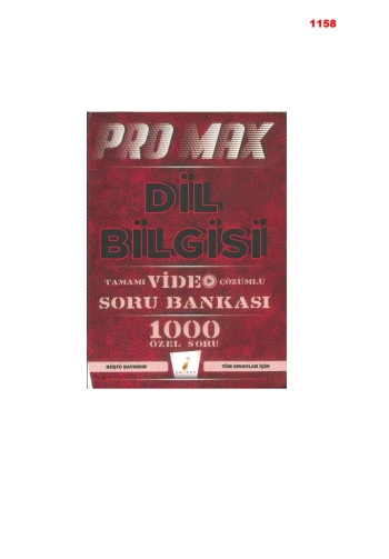 PROMAX DİL BİLGİSİ VİDEO SORU BANKASI 1000 ÖZEL SORU Zeta Fotokopi
