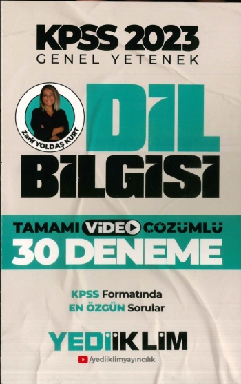 DİL BİLGİSİ TAMAMI VİDEO ÇÖZÜMLÜ 30 DENEME Zeta Fotokopi