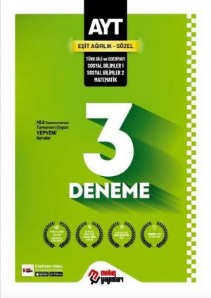 AYT Eşit Ağırlık Sözel 3 Deneme Zeta Fotokopi