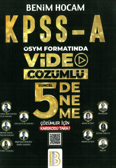 KPSS A Grubu ÖSYM Formatında Video Çözümlü 5 Deneme Benim Hocam Yayınları Zeta Fotokopi