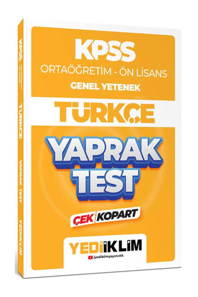Ortaöğretim Ön Lisans Genel Yetenek Türkçe Çek Kopart Yaprak Test Zeta Fotokopi