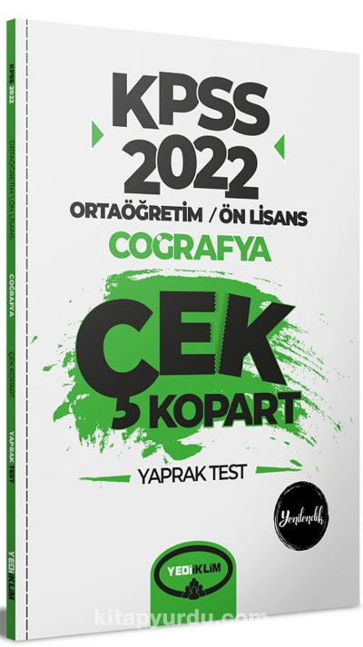 KPSS Ortaöğretim Ön Lisans Genel Kültür Coğrafya Çek Kopart Yaprak Test Zeta Fotokopi