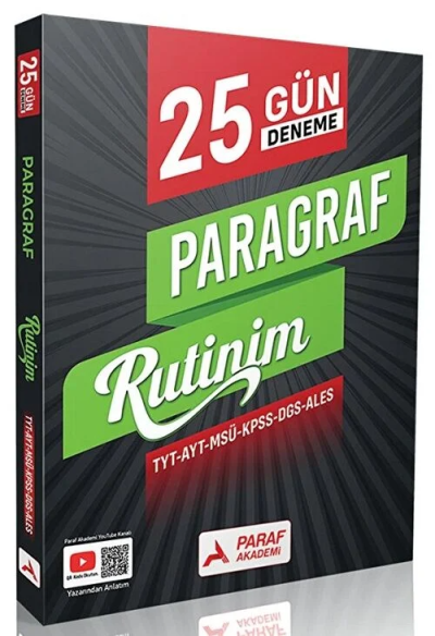 Paragraf Rutinim 25 Gün Deneme Paraf Akademi Yayınları Zeta Fotokopi
